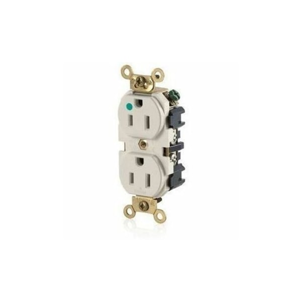 Leviton Hospital Grade Wide Body Duplex MRI Receptacle, 15 Amp, 125 Volt MRI82-T - main