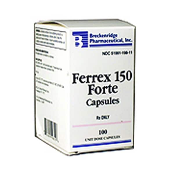 Breckenridge Pharmaceutical Ferrex 150 Forte (Original Formula), Blister Pack, 100PK 51991019811 - main