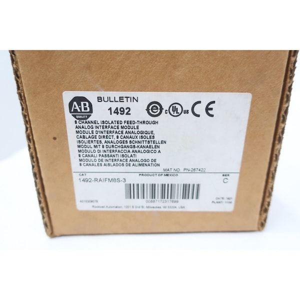Allen Bradley 8 CHANNEL ANALOG INTERFACE MODULE SER C 1492-RAIFM8S-3 - main