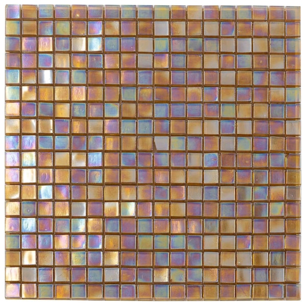 Apollo Tile Skosh 11.6 in. x 11.6 in. Glossy Gold Beige Glass Mosaic Wall and Floor Tile 18.69 sqft/case, 20PK APLNB88BG317A - main
