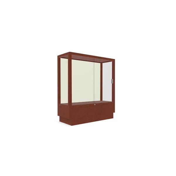 Ghent Heritage Wood Display Case, Caramel Hardwood, Plaque Fabric Back, 40''H x 36''W x 14''D 8949M-PB-K - main