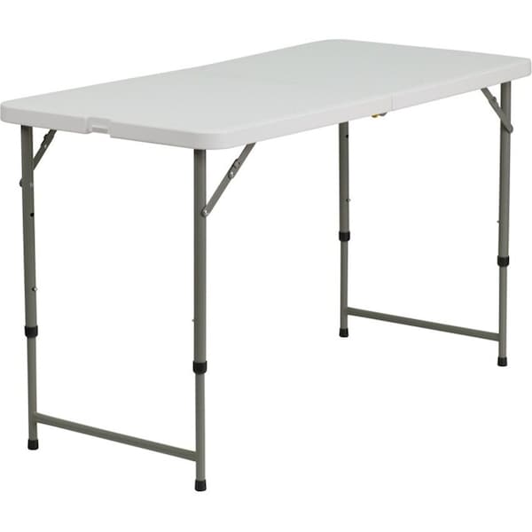 Flash Furniture Rectangle Wh 24X48 Plastic Fold Table, 23.75" W, 47.75" L, 29.25" H, Plastic Top, White DAD-YCZ-122Z-2-GG - main