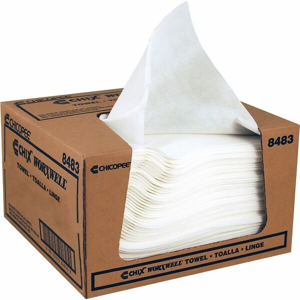 Chicopee DURAWIPE SHOP TOWELS, 13 X 15, FLAT, WHITE, 300PK 8483 - main