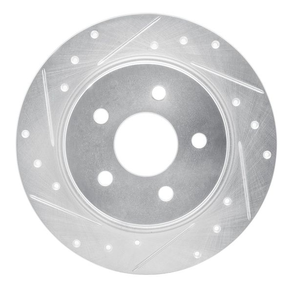 Dynamic Friction Co DFC Brake Rotor - Drilled and Slotted - Silver 631-80077R - main