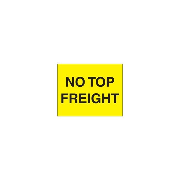 Bubblefast 8 x 10'' - ''No Top Freight'' Fluorescent Yellow Labels BFDL1635 - main
