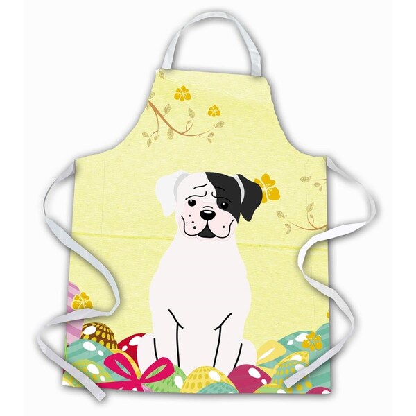 Carolines Treasures Easter Eggs White Boxer Cooper Apron BB6114APRON - main