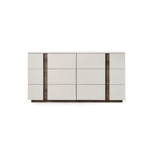 Homeroots 60" Gray Wood Six Drawer Double Dresser 714485 - main