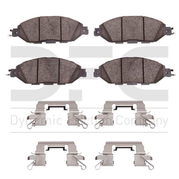 Dynamic Friction Co Dynamic DFC 5000 Advanced Brake Pads - Ceramic and Hardware Kit 1551-1649-01 - main