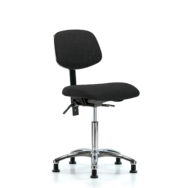 Blue Ridge Ergonomics Chair, Fabric, Med Bench, Chrome Glides, Blk, No Arms, 22" to 29" Height, Black BR-FMBCH-CR-T0-A0-NF-RG-F42 - main