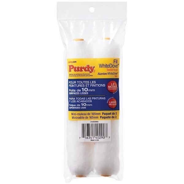 Purdy White Dove Paint Roller Cover, 3/8 in Thick Nap, 6-1/2 in L, Dralon Fabric Cover 14G605062 - main