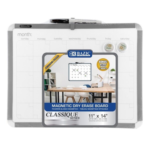 Roomfactory 11 x 14 in. Magnetic Dry Erase Calendar Board with Marker & 2 Magnets RO3325417 - main
