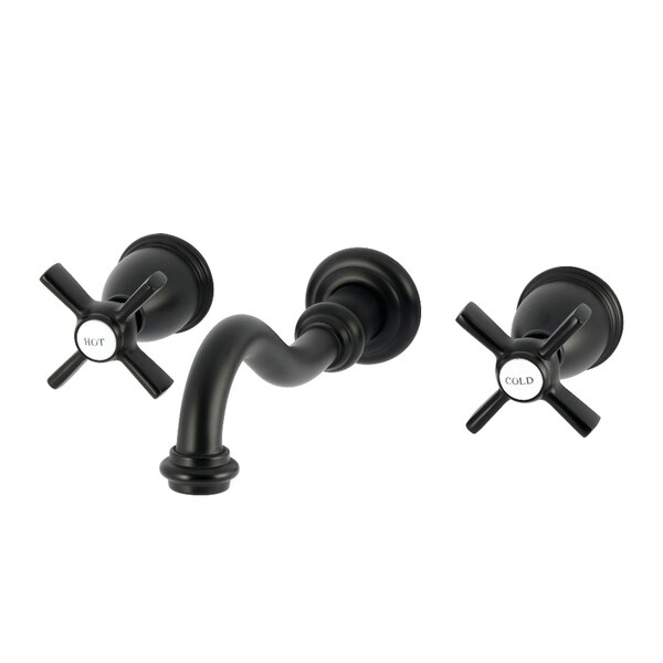 Kingston Brass Two-Handle Wall Mount Tub Faucet, Matte Black KS3020ZX - main