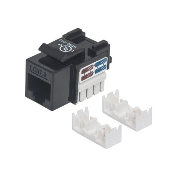 Intellinet Network Solutions CAT6 KEYSTONE JACK UTP, BLACK, PUNCH-DOWN 210720 - main
