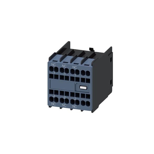 Siemens auxiliary switch, on the front, 3 NC, .1/.2, .1/.2, .1/.2, -/-, current 3RH2911-2HA03 - main