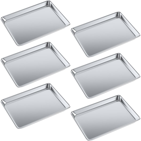 Amgood 13 in. x 18 in. 19 Gauge Half Size Aluminum Bun Pan, 6PK SBP-19G-1813-6PK-Z - main
