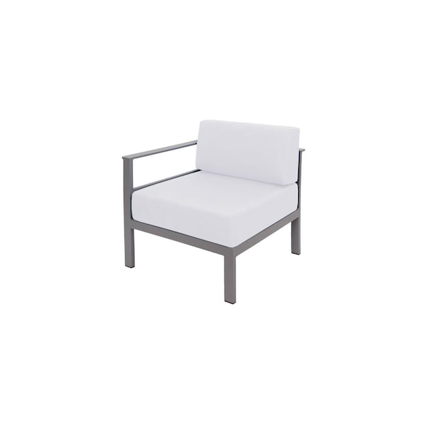 Bfm Seating Belmar Right Arm Sofa Section with Sunbrella cushions, Soft Gray Frame PH6101SG-R-14091 - main