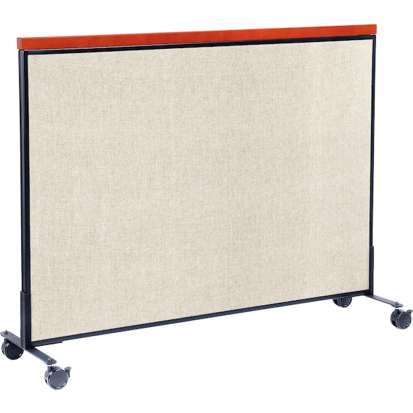 Global Industrial Interion Mobile Deluxe Office Partition Panel, 60-1/4"W x 46-1/2"H, Tan 694973MTN - main