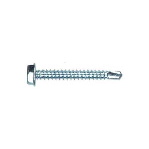 Hillman Self-Drilling Screw, #12-14 x 2 in, Zinc Plated Steel Hex Head External Hex Drive 560366 - main