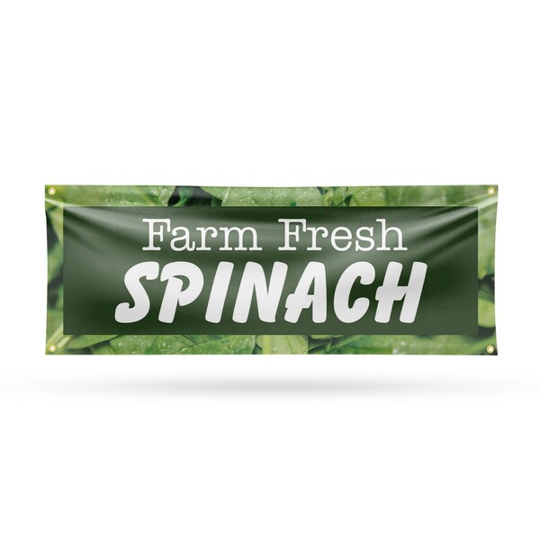 Signmission Farm Fresh Spinach, 18 Inch x 48 Inch, Vinyl Banner B-30615 - main