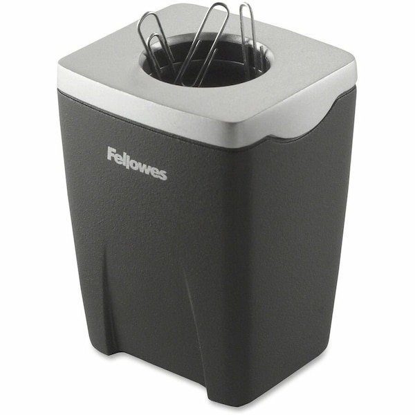 Fellowes Paper Clip Holder, Black; Silver, 3 1/4" H 8032801 - main