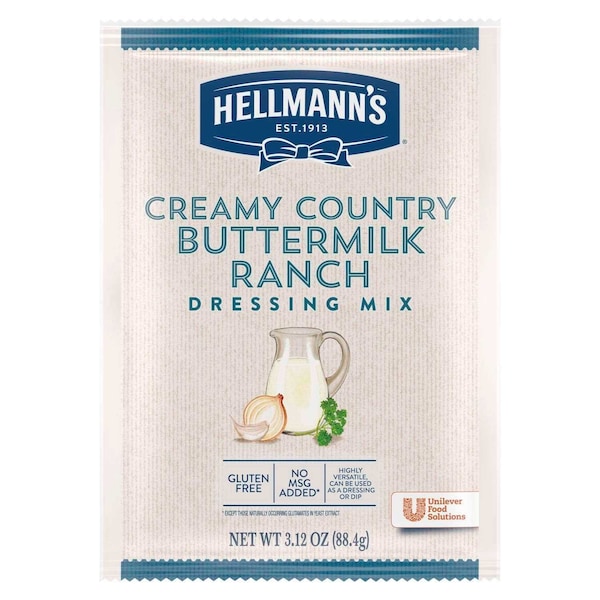 Hellmanns Creamy Country Buttermilk Ranch Salad Dressing Dry Mix Pouch, 3.12 Ounce, 18PK 67860201 - main