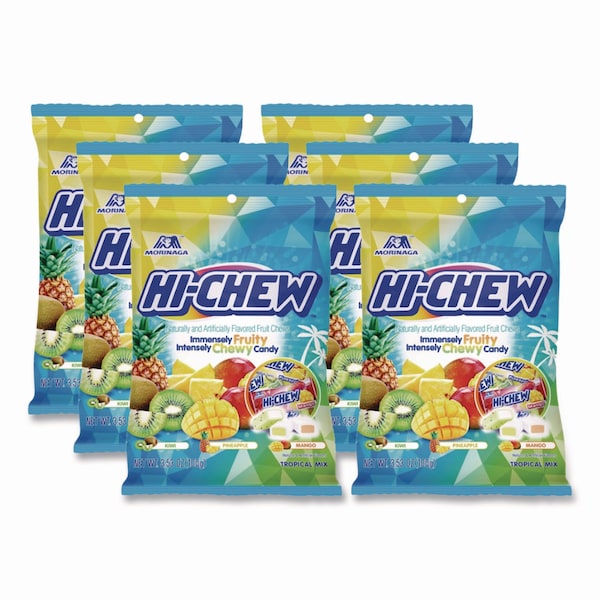 Hi-Chew Fruit Chews, Tropical, Peg Bag 3.53 oz, 6PK MOR00434 - main
