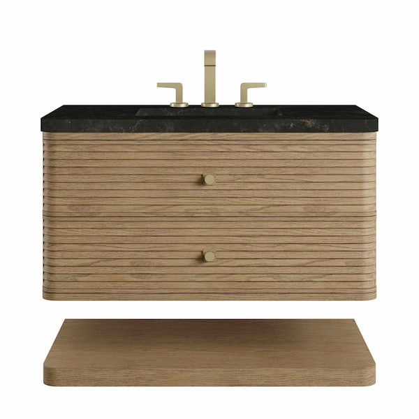 James Martin Vanities Allamari 36" Single Vanity, Dune Mist w/ 3 CM Phantome Eclos Top D640-V36-DMS-WPHT - main