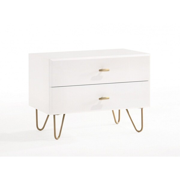 Homeroots 18" Wood Two Drawer Nightstand 473021 - main