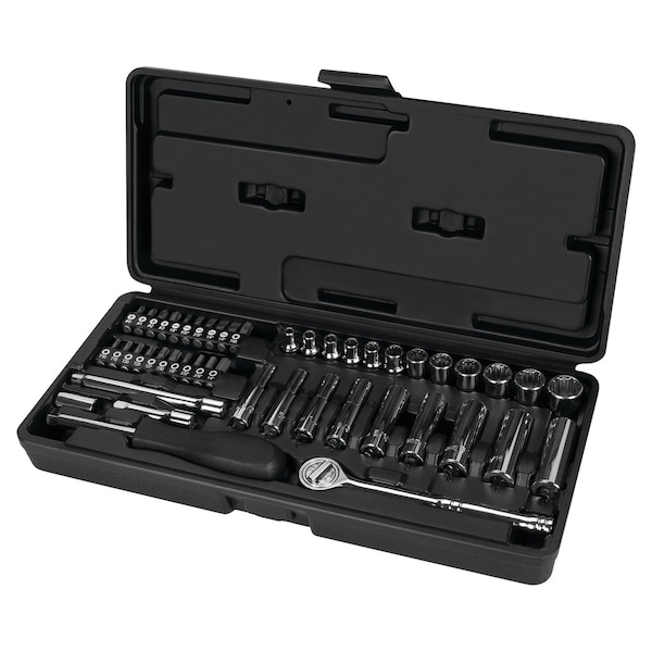 Performance Tool 1/4 in. Dr. Universal Spline Socket Set, SAE Metric, Deep Wall, Case W36193 - main