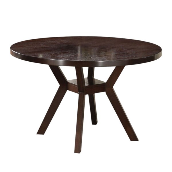 Homeroots 48" Espresso Wood Round Top Dining Table 631264 - main