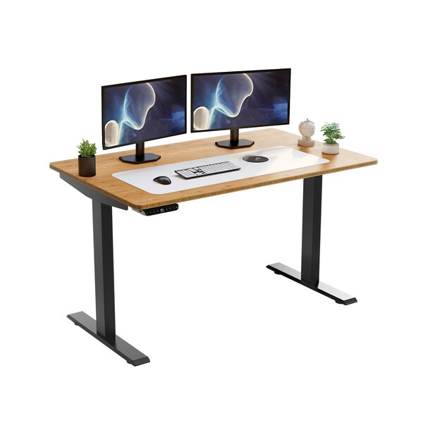 Homeroots 48" Adjustable Brown and Black Standing Desk 397738 - main
