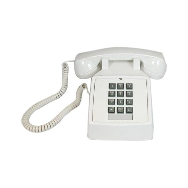Cortelco 2500-20M Basic Standard Phone - White - 1 x Phone Line - Hearing Aid Compatible 2500-V-WH - main