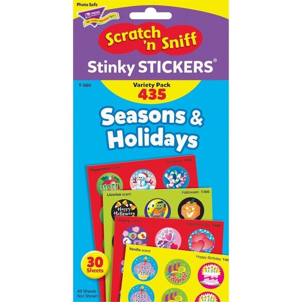 Trend Enterprises Trend Seasons & Holidays Stinky Stickers Variety Pack, 435 Stickers/Pack T580 - main
