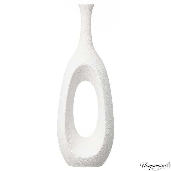 Uniquewise 36-Inch Frosted White Fiberglass Tall Floor Vase - Decorative Vase for Modern Home Decor QI004677.M - main
