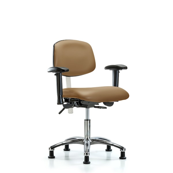 Blue Ridge Ergonomics Clean Room Chair Desk Chair, Vin, Chrm, AA, Glds, Taupe, CL100, Adjustable Arms, 18" to 23" Height, Vinyl BR-NCR-VDHCH-CR-T0-A1-RG-8584 - main
