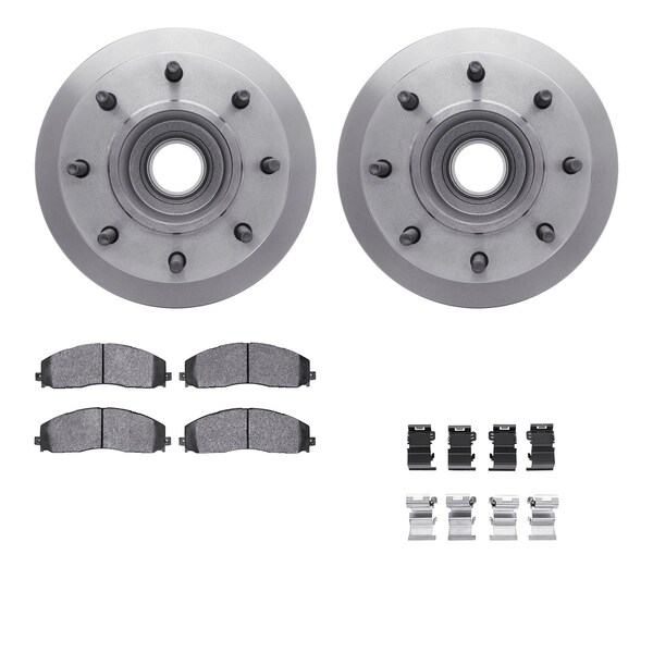 Dynamic Friction Co DFC Brake Rotor- Heavy Duty Brake Pad includes Hardware 6412-54299 - main