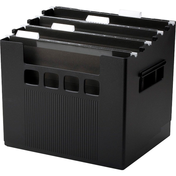 Tops Business Forms Pendaflex, Desktop File W/hanging Folders, Letter, Plastic, 12 3/4 X 10 X 11, Black 43013 - main