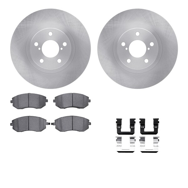 Dynamic Friction Co DFC Rotors with EURO 5000 Ceramic Brake Pads includes Hardware 6612-13007 - main