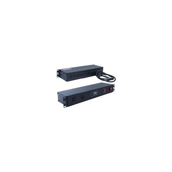 Cable Wholesale 19in 1U Rackmount 12-Outlet Power Distribution Unit (PDU), Power Strip, metal housing, 15A with 51W2-21506 - main