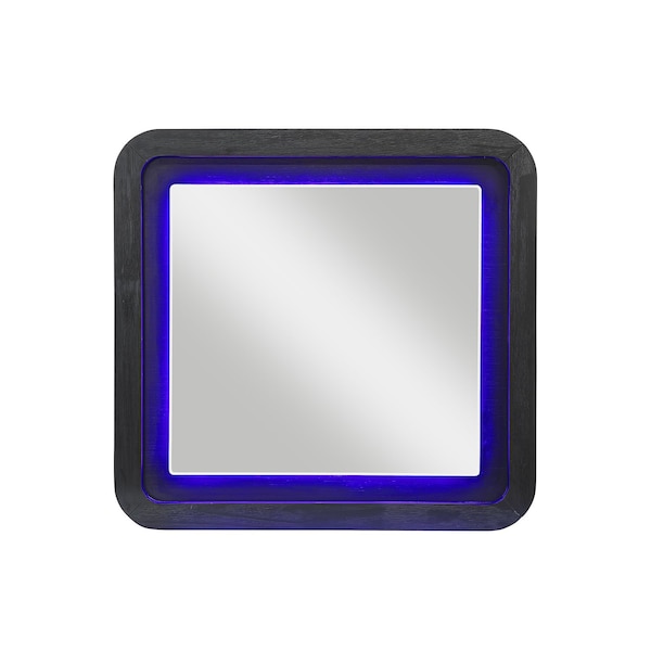 Global Furniture Usa Contemporary Beckett Wht/Blk Mirror W/ Led BECKETT-WHT/BLK-MR W/ LED - main