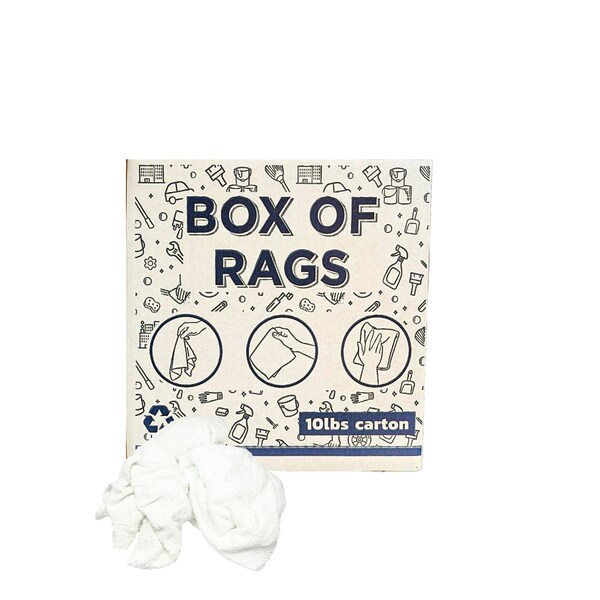 Supremeplus New White Terry Towel Cleaning Rags, 10 lbs. Box SP-1636 - main