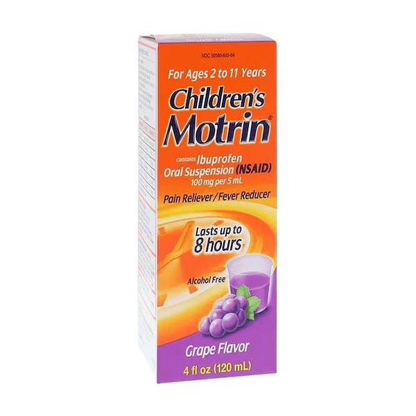 Motrin Children NSAID Suspension, 100mg/5mL, Grape, 4oz 00450603401 - main