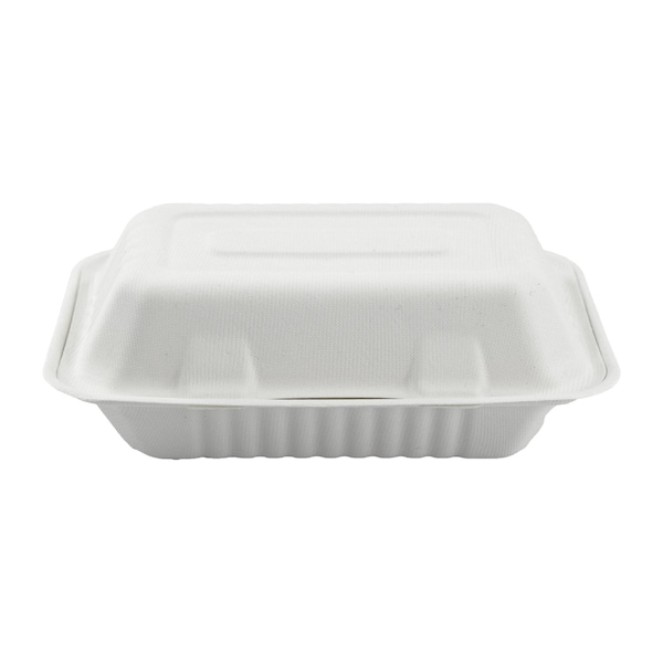 Rdi Bagasse Clamshell 9x6 1-Compartment 200cs, 200PK CLM-BGS-96 - main