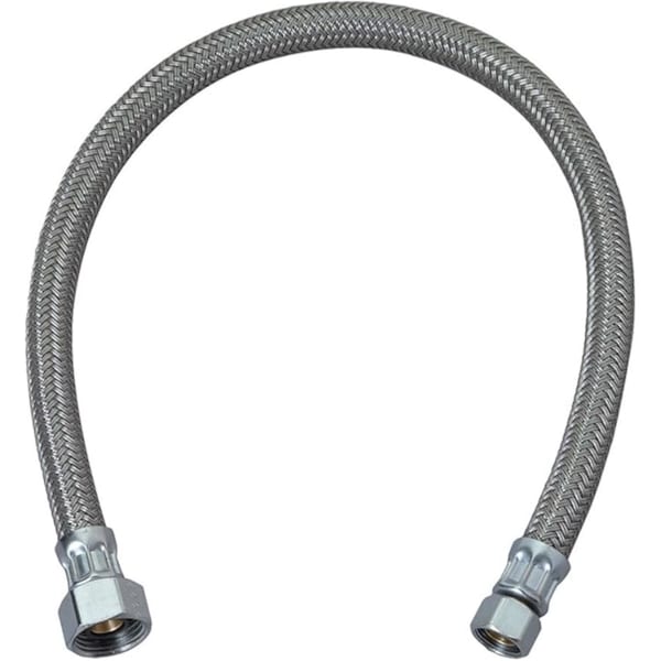 Brasscraft Plumbshop 3/8 in. Compression pc X 1/2 in. D FIP 12 in. Braided Stainless Steel Faucet Su PLS1-12A F - main