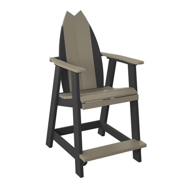 Polybird SURFBOARD BALCONY CHAIR - TAIL. WEATHERWOOD AND BLACK POLYBIRD P82 - main