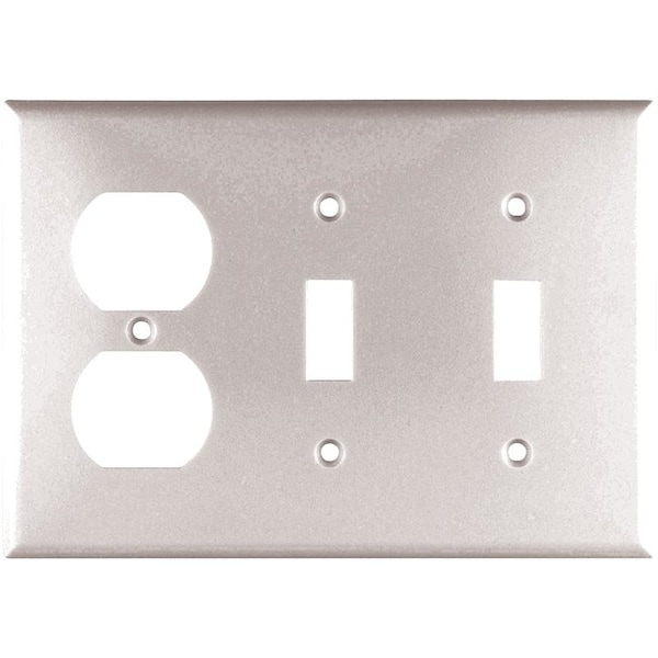 Eaton Wiring Devices Combination Wallplate, 4-1/2 in L, 6-3/8 in W, 3 -Gang, Thermoset, White 2158W-BOX - main
