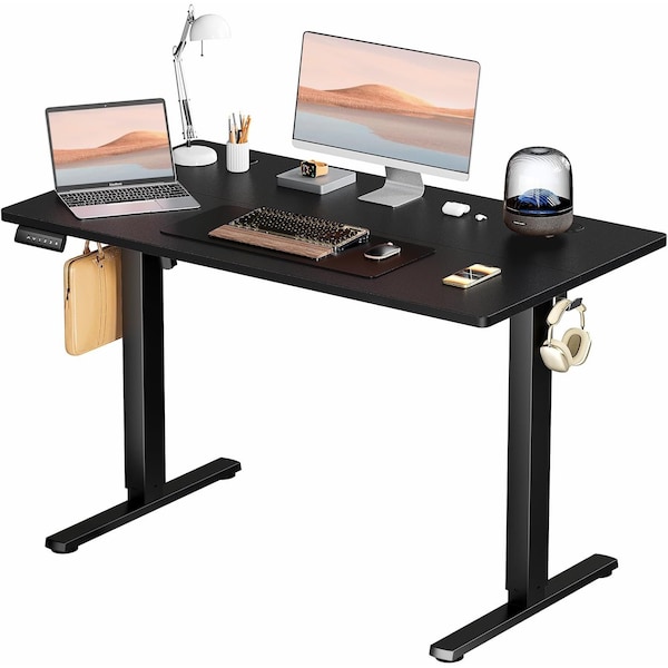 Simple Deluxe Electric Standing Desk, Adjustable Height Stand up Desk, 24x55 Inches Sit Stand up Desk with Cable 3A88TDESKP5524V3BLK - main