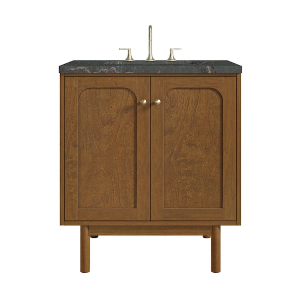 James Martin Vanities Laurent 30" Single Vanity, Honey Oak w/ 3 CM Parisien Bleu Silestone Top 545-V30-HNO-3PBL - main