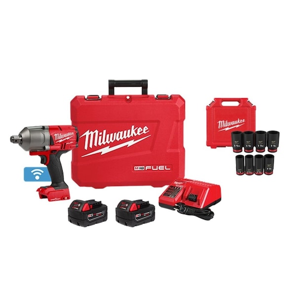 Milwaukee Tool M18 FUEL 3/4" HTIW w/OK + SAE Socket Set 2864-22R, 49-66-7018 - main