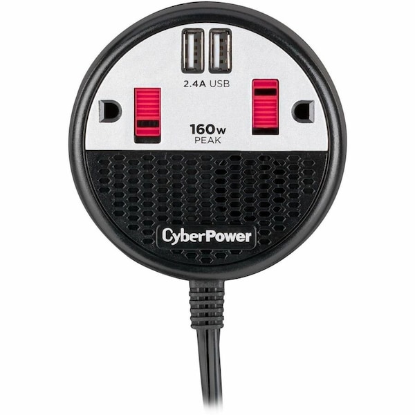 Cyberpower Power Inverter, 160 W Peak, 100 W Continuous, 2 Outlets CPS160PPB2U - main